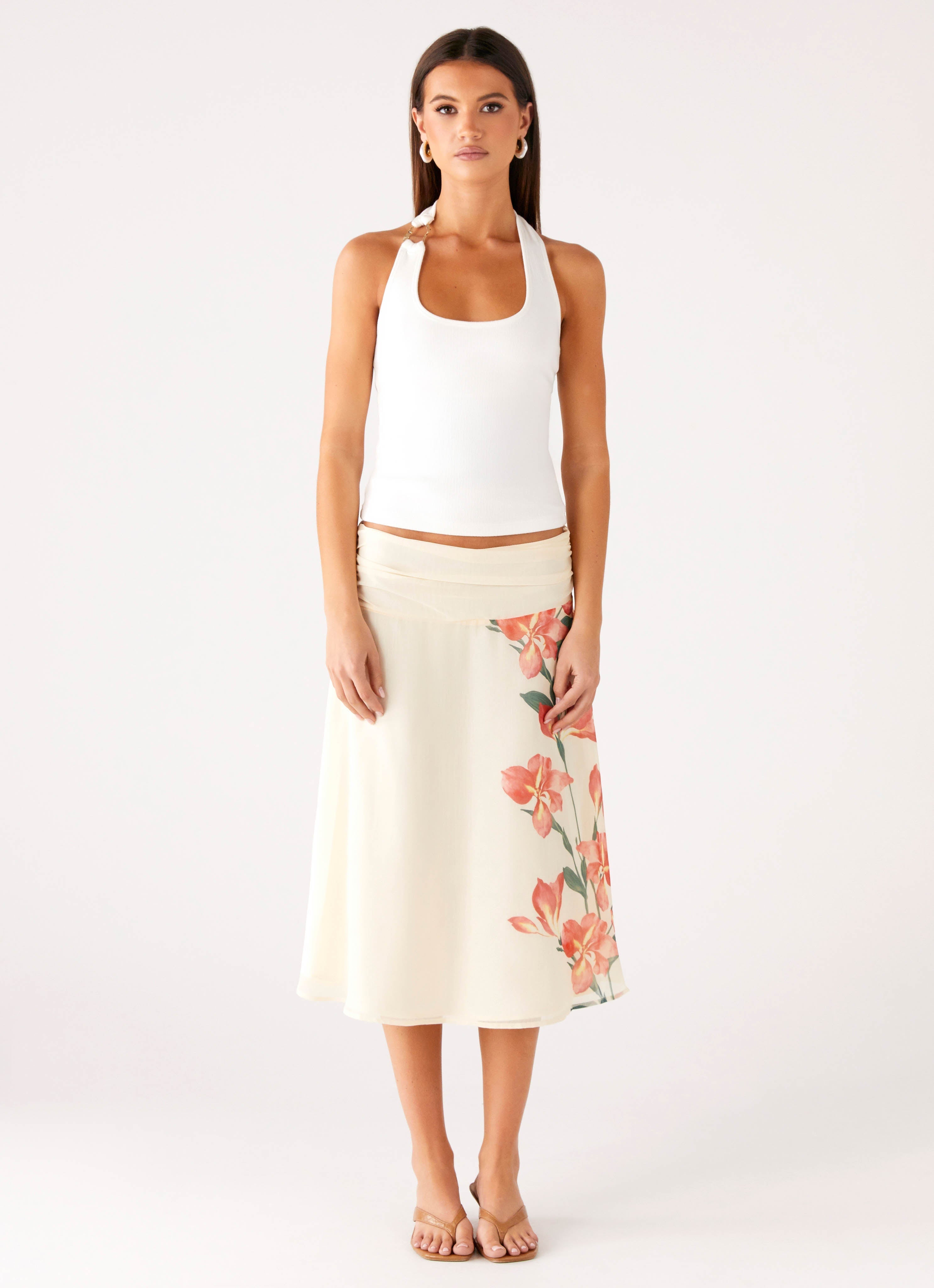 Nera Halter Top - White