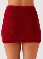 Capri Glow Knit Skirt - Maroon